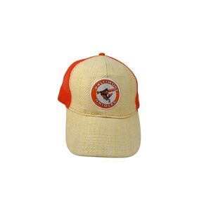 Baltimore Orioles Trucker Hat Orange Tan Straw Mesh Snapback MLB Baseball Cap